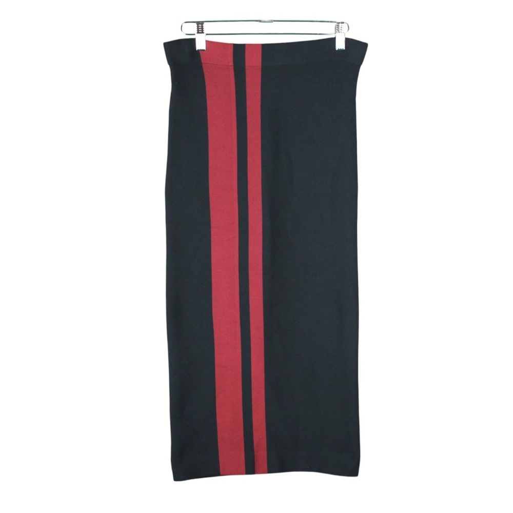 Apiece Apart Women Midi Pencil Skirt Split Back Red Black Size S